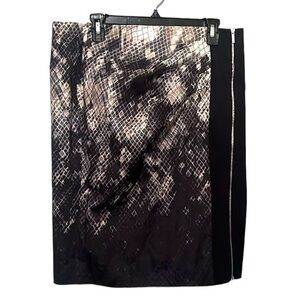 Karen Millen Animal Print Snakeskin Ruffle Pleating to the front Side Zipper